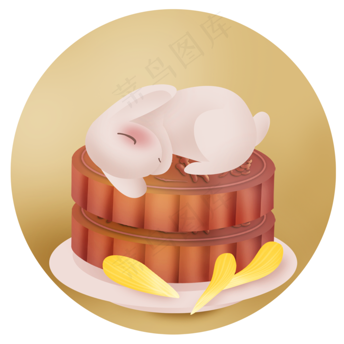 月饼上的兔子(2000X2000(DPI:300))psd模版下载