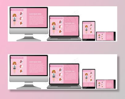 屏幕桌面上带有科学信息图的计算机