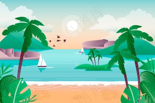 夏季景观-缩放背景