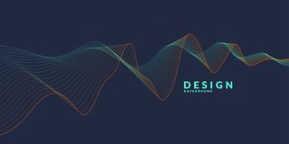 具有彩色动态波、线和粒子的抽象背景。适用于