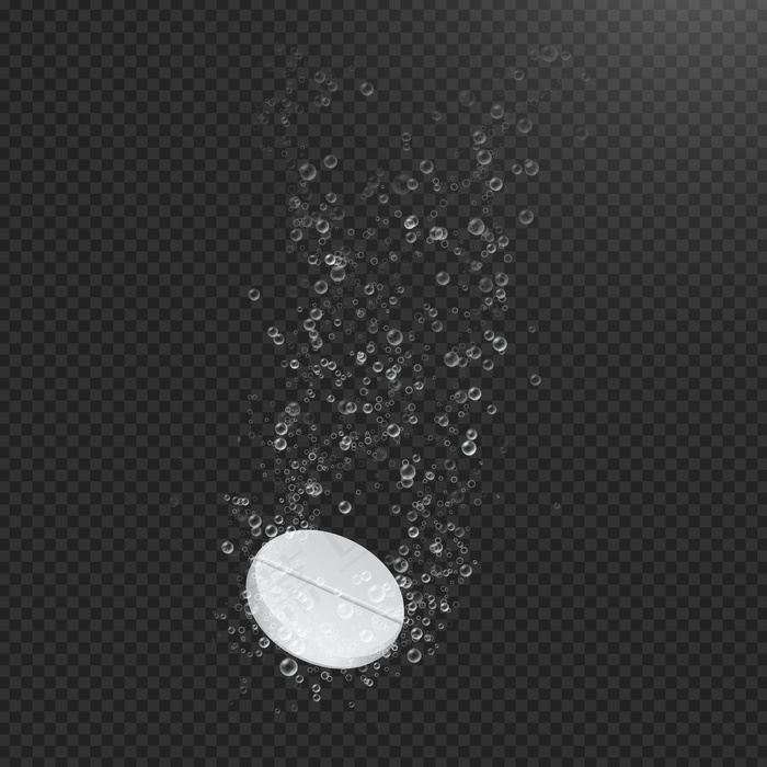 溶于液体中有气泡的片剂。eps,ai矢量模版下载