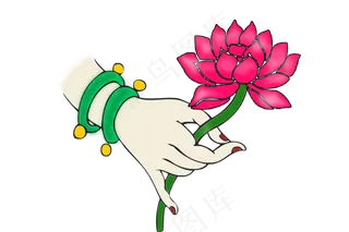 中元节之观音手执莲花