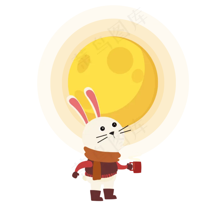 中秋节月兔ai矢量模版下载