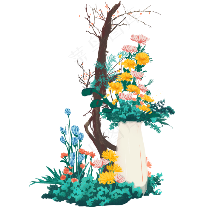 重阳节黄色菊花盆景