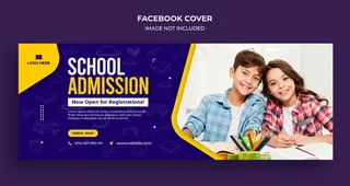 学校入学facebook时间轴封面和网页横幅banner模板