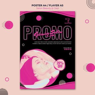 美容护理沙龙宣传单,DM传单模板样式