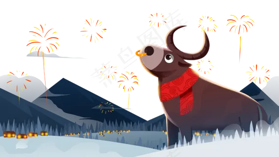 2021年春节蓝色大年夜除夕夜