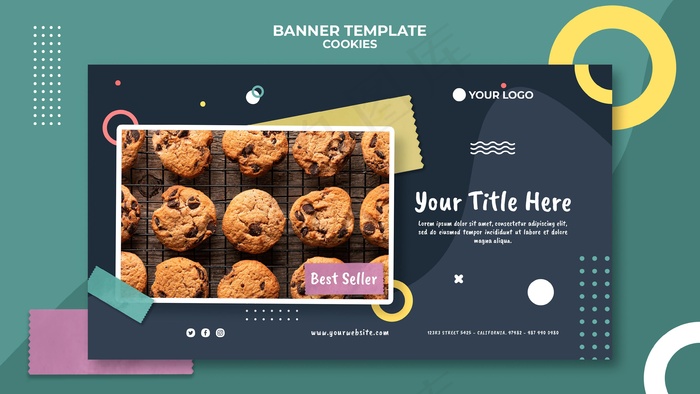 Cookie shop模板横幅bannerpsd模版下载