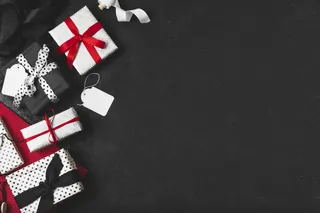 带标签和复印空间的各类礼品