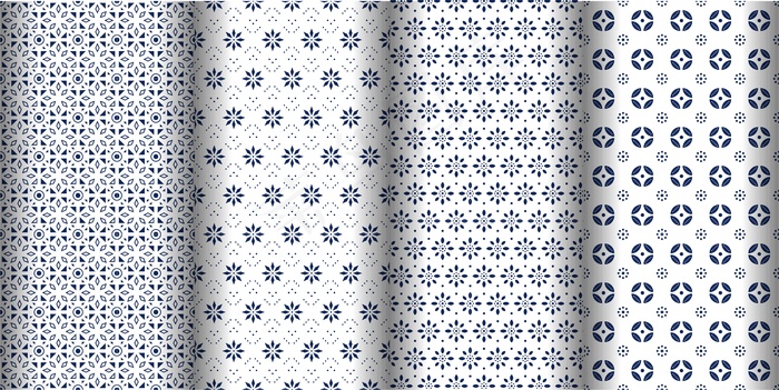 现代几何无缝图案背景。经典蜡染壁纸。设置