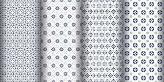 现代几何无缝图案背景。经典蜡染壁纸。设置