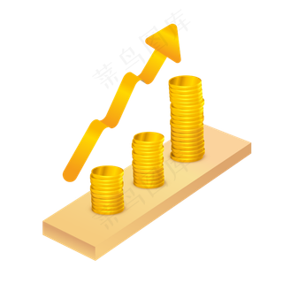 矢量免扣金币上升