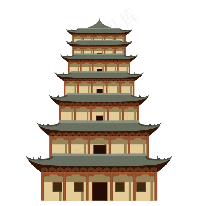 手绘莫高窟古建筑茶设计(2000X2000(DPI:150))psd模版下载