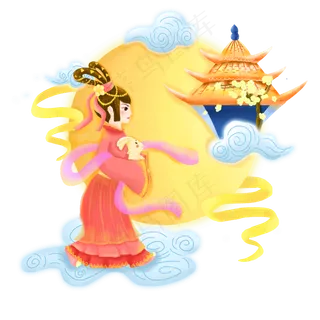 中秋节手绘嫦娥奔月 中秋节手绘嫦娥奔月