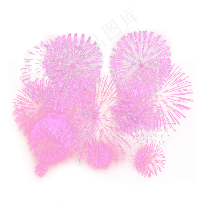 漫天紫色绚丽烟花元素(2000X2000(DPI:300))psd模版下载