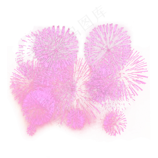 漫天紫色绚丽烟花元素