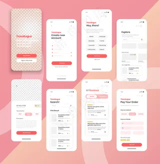 在线预订服务手机app移动应用程序app模板。