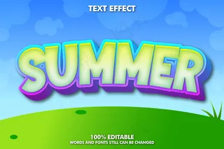 具有可编辑文本效果的夏季背景