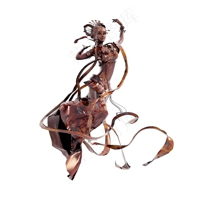 仿真嫦娥木雕png图