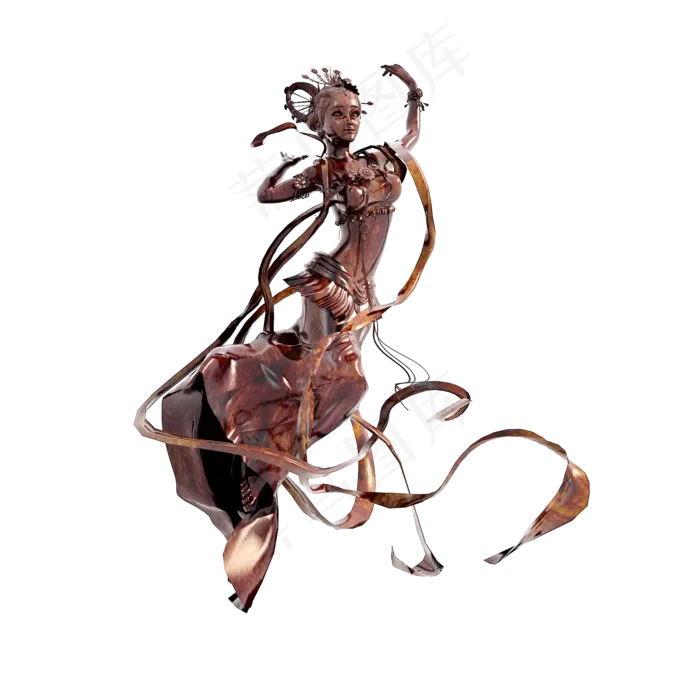 仿真嫦娥木雕png图(2000X2000(DPI:300))psd模版下载