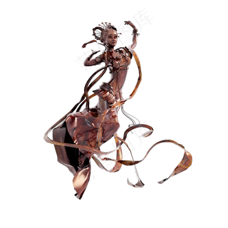 仿真嫦娥木雕png图