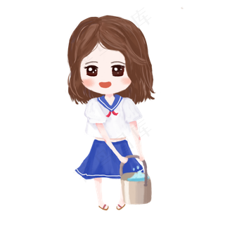 打扫卫生小女孩