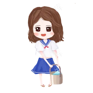 打扫卫生小女孩