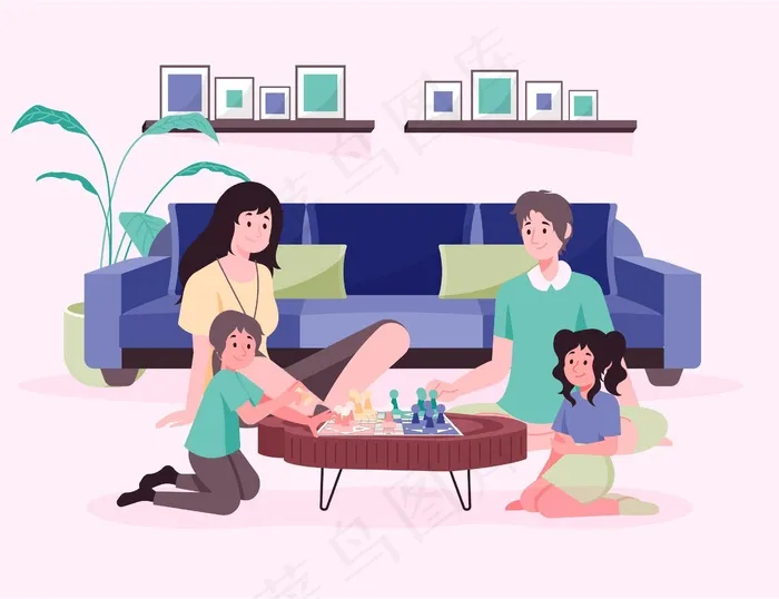 玩ludo游戏的人eps,ai矢量模版下载