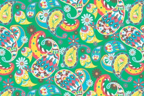 明亮的绿色佩斯利图案背景图