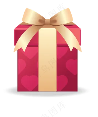 扁平化丝带红色礼盒