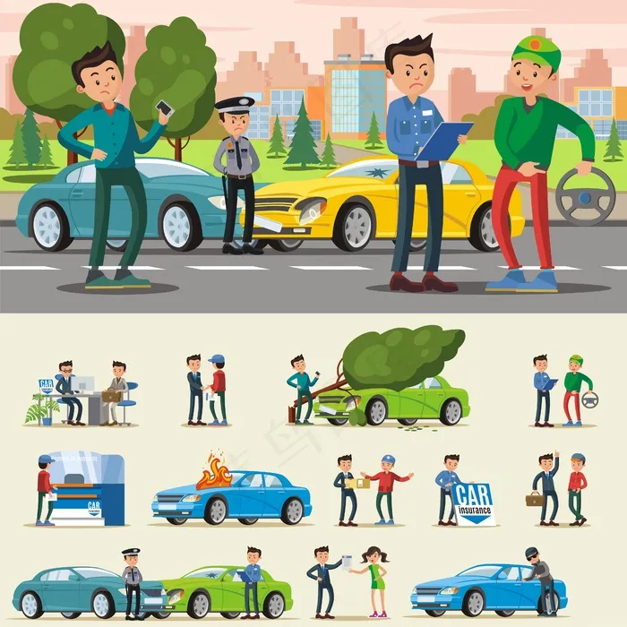 汽车保险构成eps,ai矢量模版下载