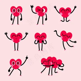 可爱心形人物设计系列