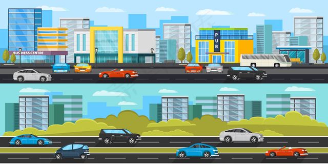 城市交通横幅banner