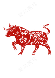 窗花剪纸牛