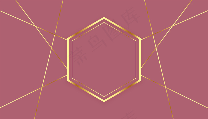 高级六边形金色线条边框背景eps,ai矢量模版下载