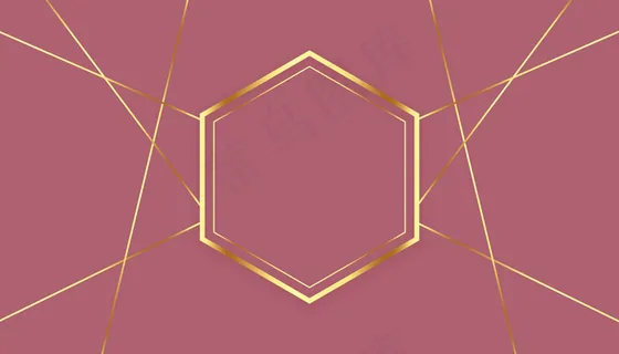 高级六边形金色线条边框背景