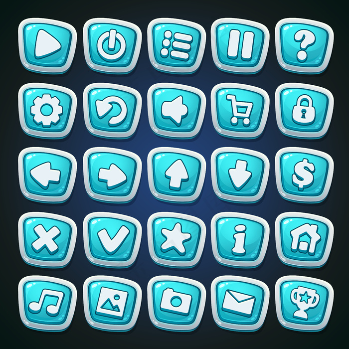 卡通按钮套装eps,ai矢量模版下载