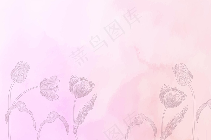 水彩背景与手绘元素eps,ai矢量模版下载