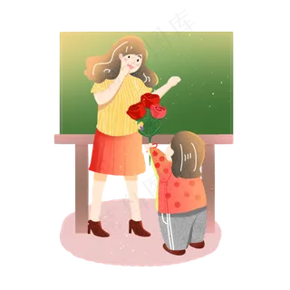 教师节学生送花素材