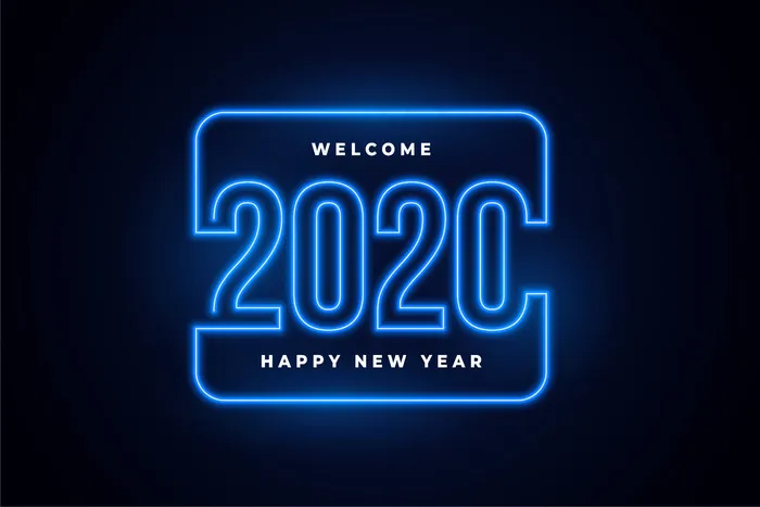 新年快乐霓虹灯发光背景eps,ai矢量模版下载