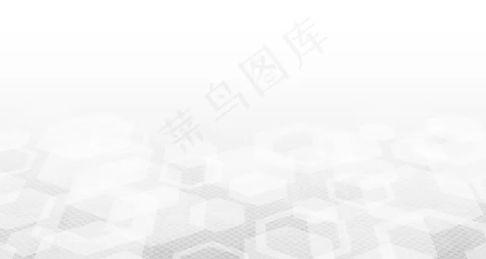 抽象六边形医疗技术白色设计与半色调背景。