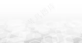 抽象六边形医疗技术白色设计与半色调背景。