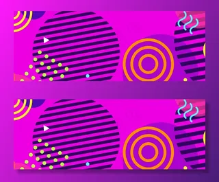 孟菲斯炫彩流体渐变双12banner