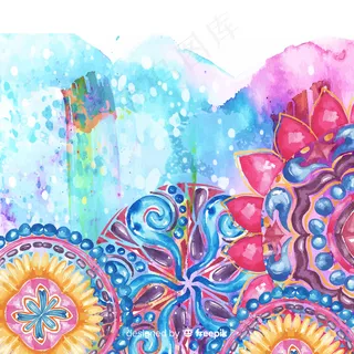 水彩观赏花卉背景