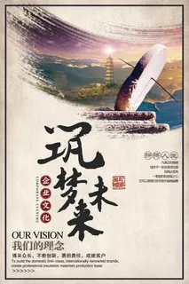 企业文化挂画  励志海报 诚信文明海报