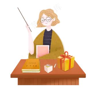 教师节课堂讲课女老师png素材