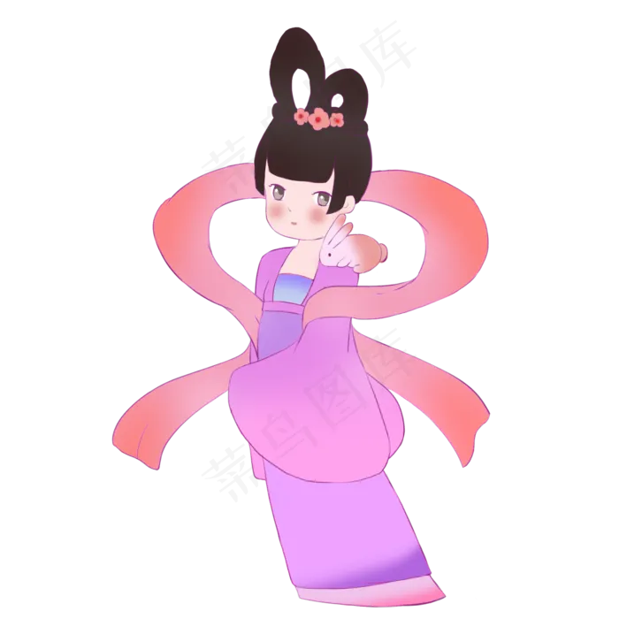 粉色裙子嫦娥(2000X2000(DPI:300))psd模版下载