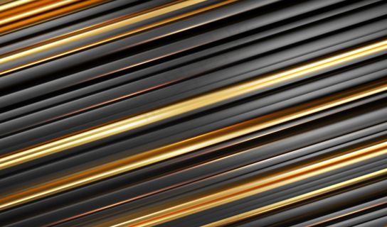 金黑色线条现代风格背景。条带抽象最小几何概念。