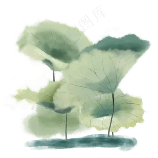 荷花水墨中国风免扣素材