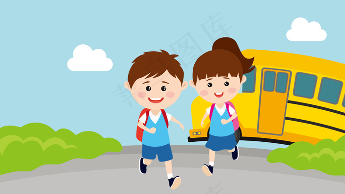 开学季  开学第一天的小朋友